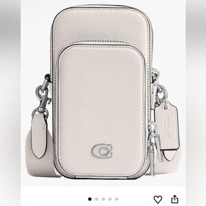 NWT Coach White Leather Phone Crossbody Bag